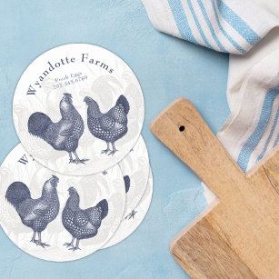 Poultry Farm Wyandotte Chickens Fresh Eggs Classic Round Sticker