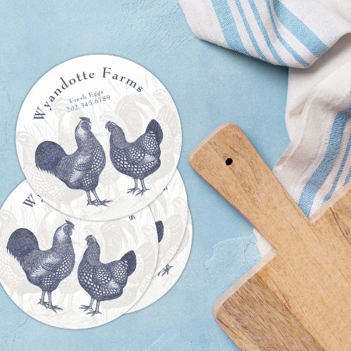 Poultry Farm Wyandotte Chickens Fresh Eggs Classic Round Sticker