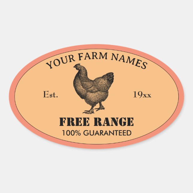 Poultry Farming Custom Chicken Label Sticker (Front)