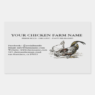 Poultry Farming Editable Chicken Label Sticker