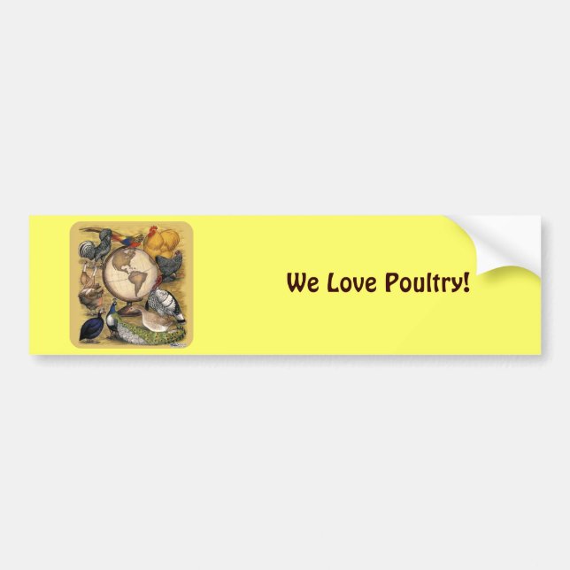 Poultry of the World Bumper Sticker (Front)