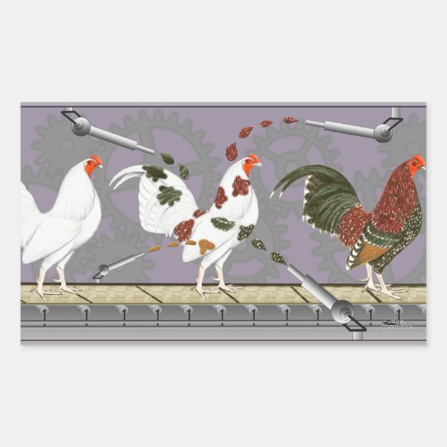 Poultry Painter Rectangular Sticker (Front)