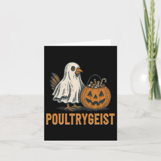 Poultrygeist Chicken Ghost Pumpkin Costume Hallowe Card