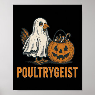 Poultrygeist Chicken Ghost Pumpkin Costume Hallowe Poster
