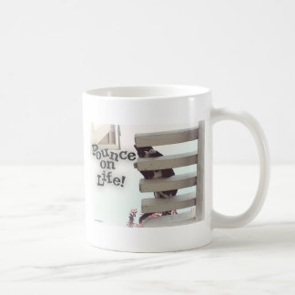 Pounce on Life Fun Motivating Photo Saying Cat Coffee Mug