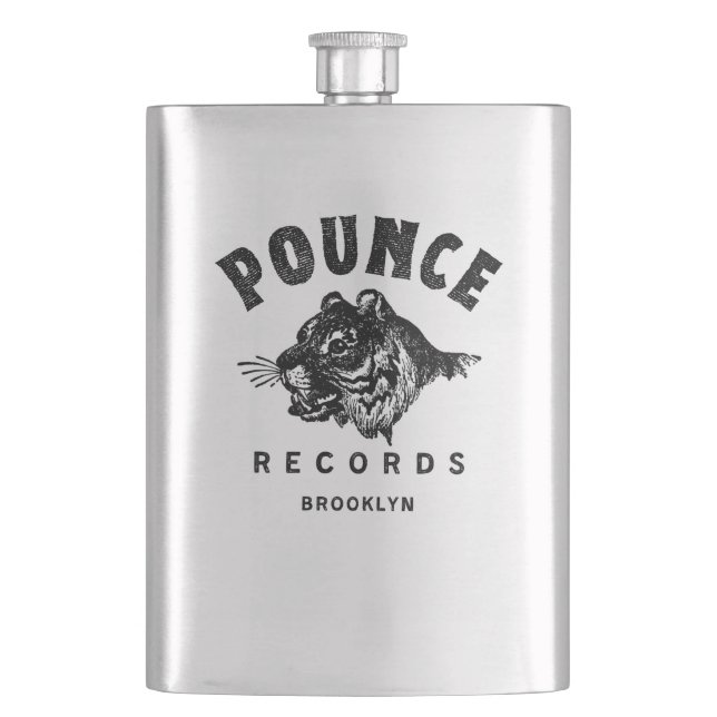 Pounce Records Flask (Front)