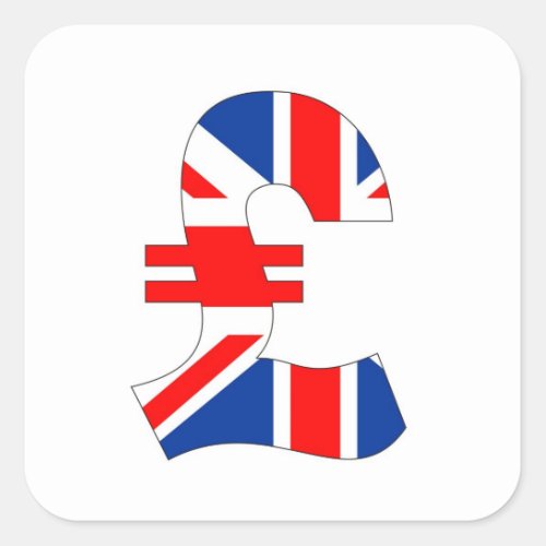 pound currency symbol money united kingdom flag st square sticker