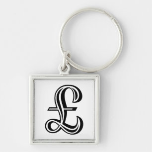 Pound Sign - Black Keychain