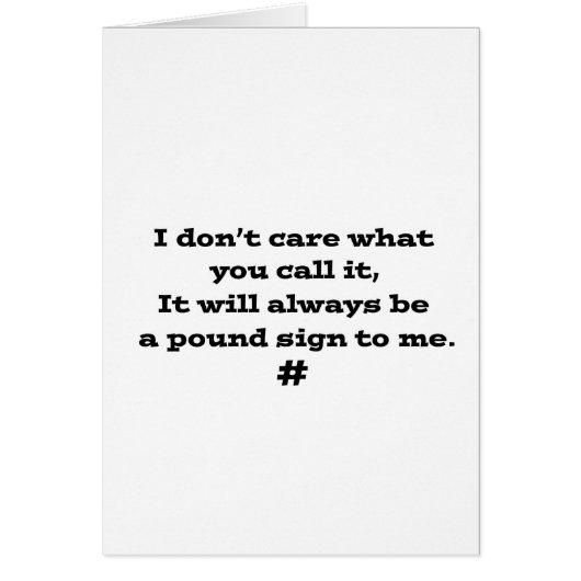 Pound Sign Cards (Front)