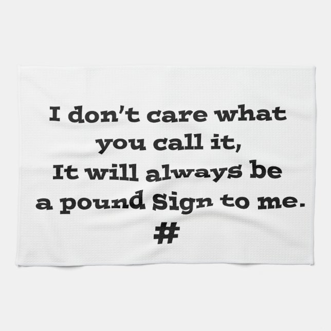 Pound Sign Towel (Horizontal)