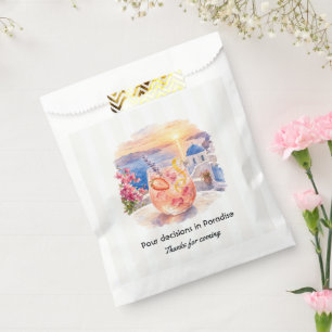 Pour Decisions in Paradise Santorini Bachelorette Favor Bag