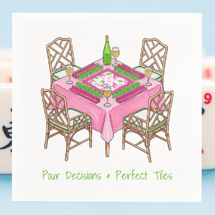 Pour Decisions & Perfect Tile Preppy Mahjong Party Napkins