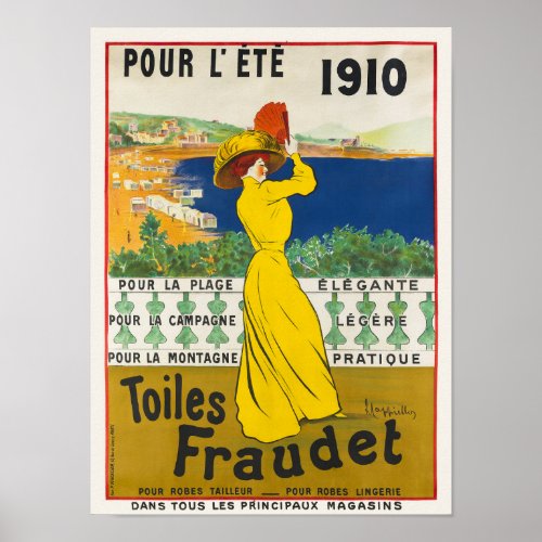 Pour lete Toiles Fraudet Vintage Poster 1910