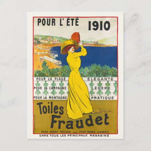 Pour lete Toiles Fraudet Vintage Poster 1910 Postcard