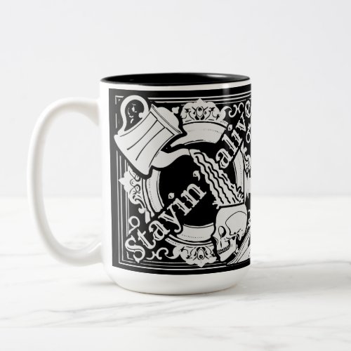 Pour the coffee in white Two_Tone coffee mug