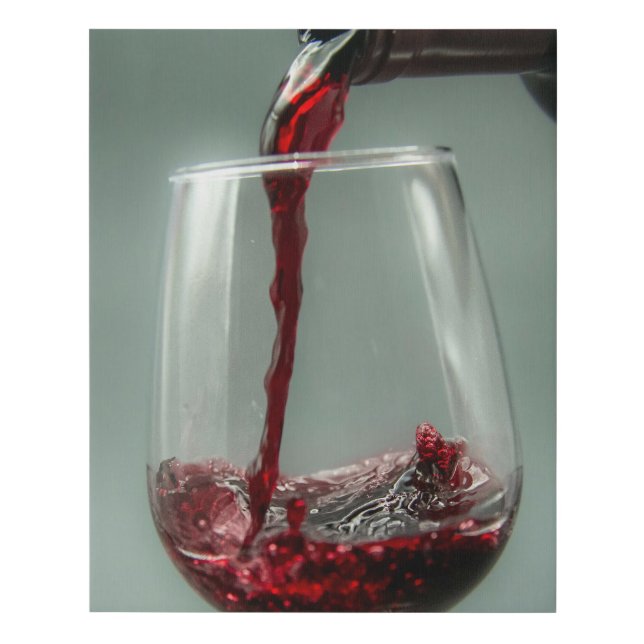 Pour the Red Wine Faux Canvas Print (Front)
