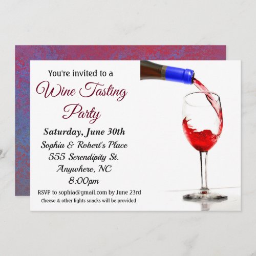 Pour Wine Tasting Party Invitation