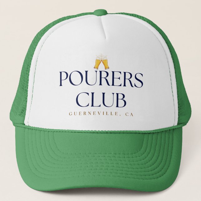Pourers Club Trucker Hat – Cheers Icon (Front)