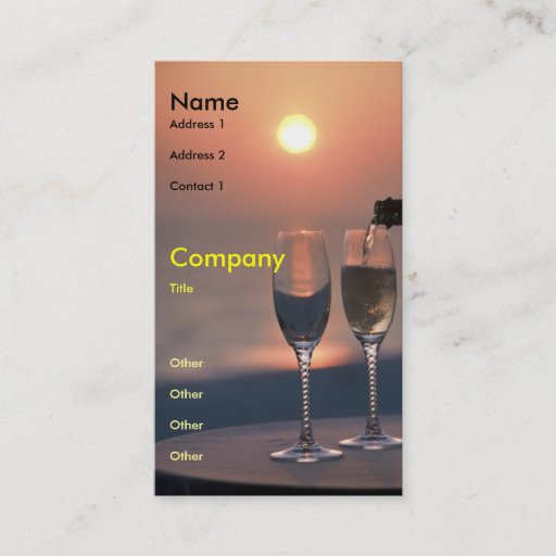 Customizable Pouring at Sunset Business Card Templates