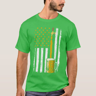 Pouring Beer American Flag Vintage 4th of July Cra T-Shirt