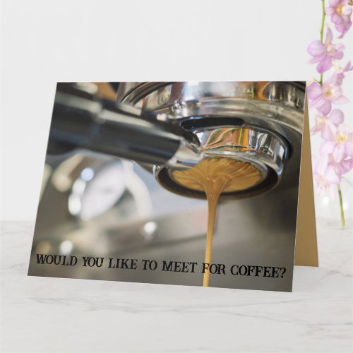 Pouring Espresso from Coffee Machine Like to Meet Card