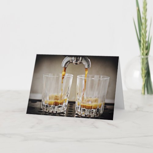 Pouring Espresso Shots greeting Card Card