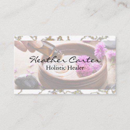 Pouring Essential Aroma Oils  Business Card