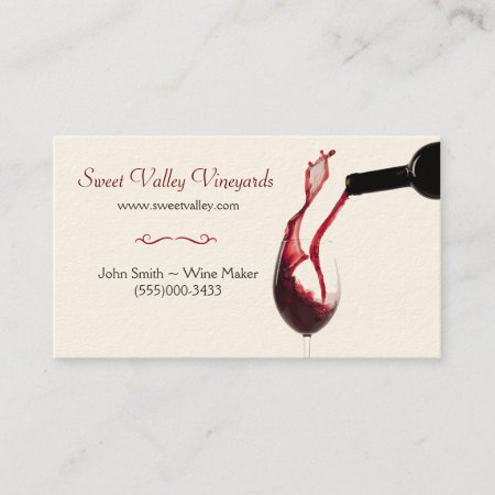 Pouring Red Wine Business Card