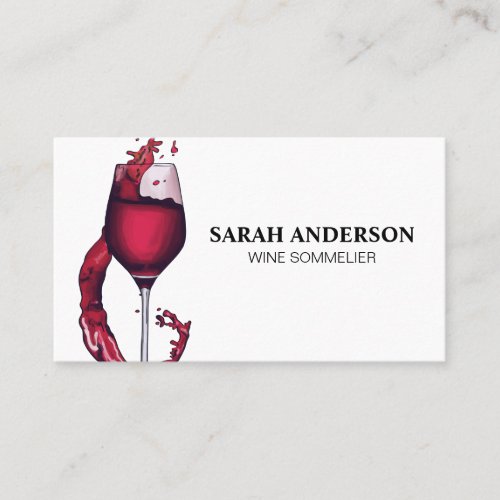 Pouring Red Wine Glass Business Card