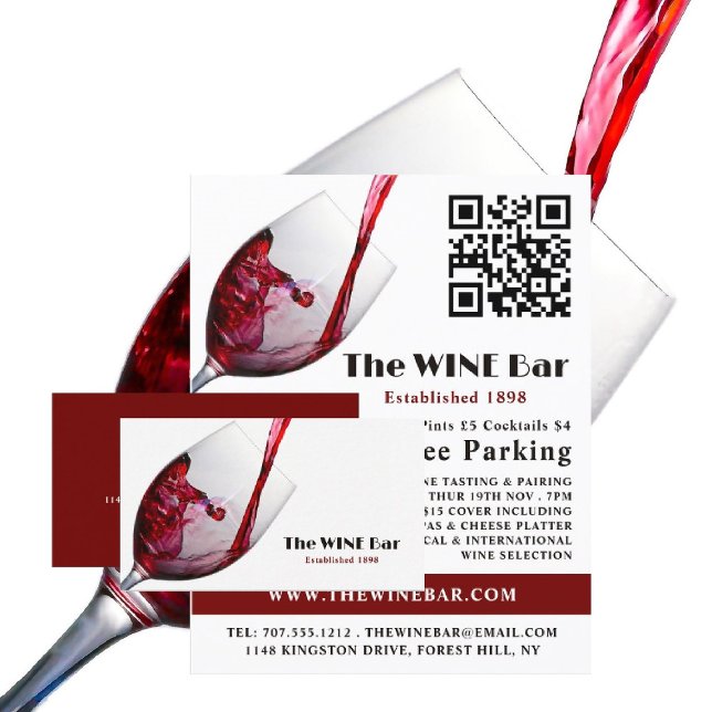 Pouring Red Wine, Wine Bar/Winery Business Card (Creator Uploaded)