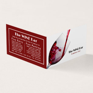 Pouring Red Wine, Wine Bar/Winery, Detailed Business Card