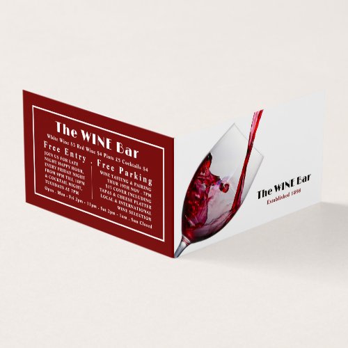 Pouring Red Wine Wine BarWinery Detailed Business Card