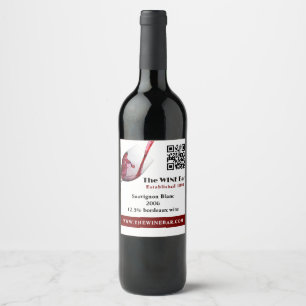 Pouring Red Wine, Wine Bar/Winery Wine Label
