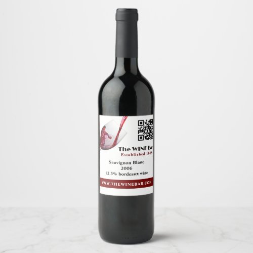 Pouring Red Wine Wine BarWinery Wine Label