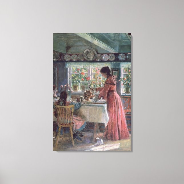Pouring the Morning Coffee, 1906 Canvas Print (Front)