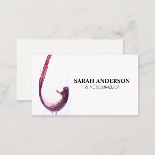 Pouring Wine Glass Business Card