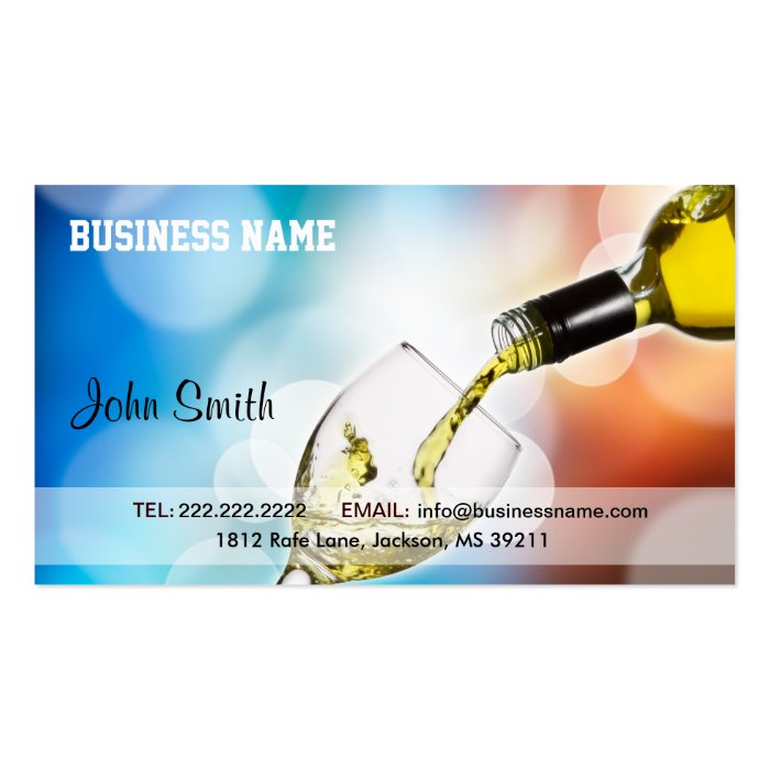 Pouring Wine into Glass Business Card
