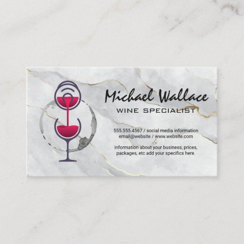 Pouring Wine  Marble Business Card