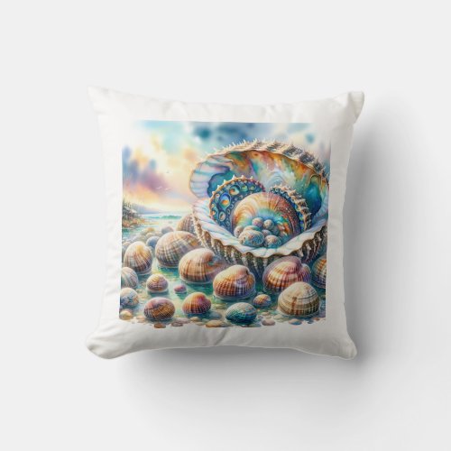 Pourtales Abalone 010624AREF109 _ Watercolor Throw Pillow