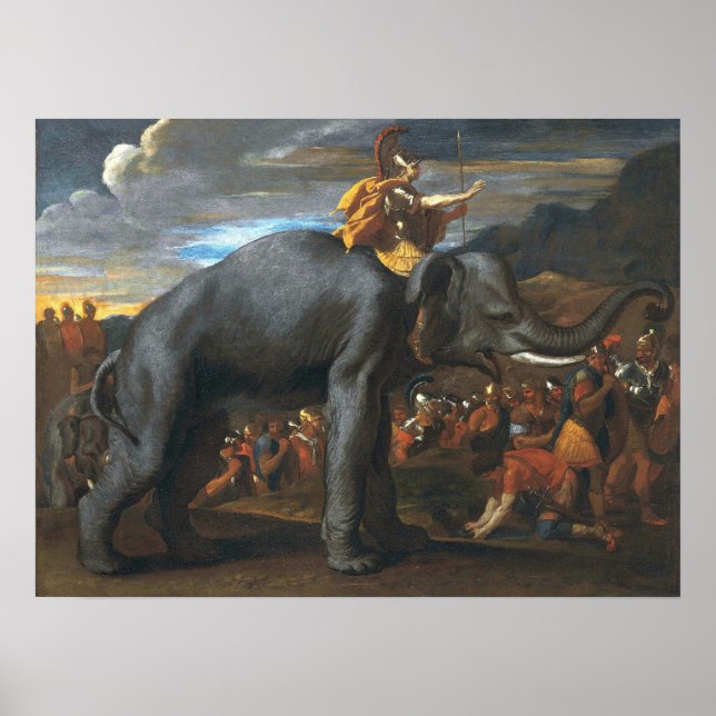 Poussin - Hannibal Crossing The Alps On Elephant Poster (Front)