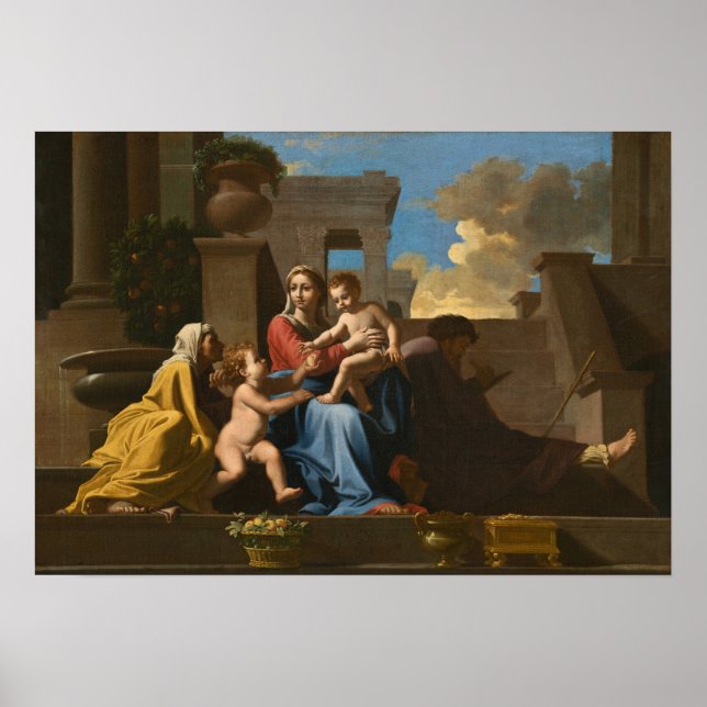 Poussin - The Holy Family On The Steps Poster (Front)