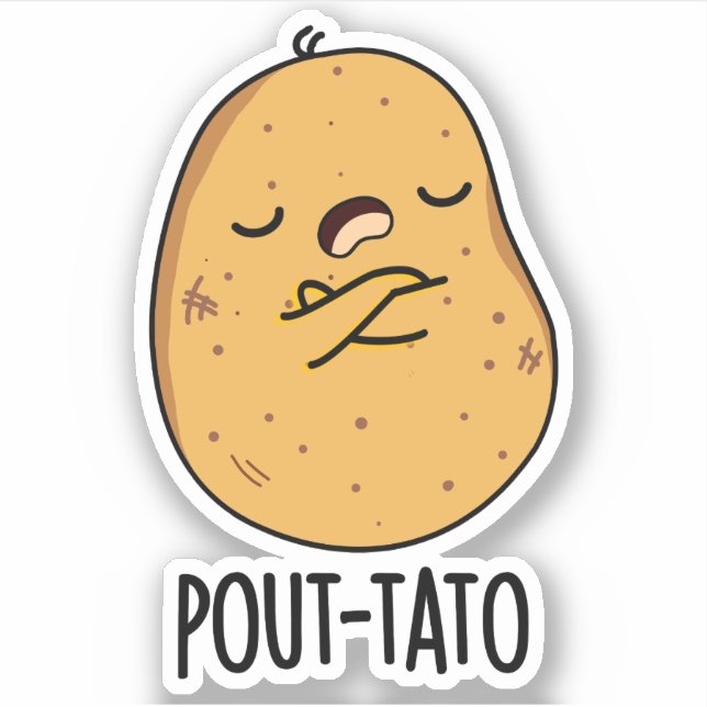 Pout-tato Funny Potato Pun  Sticker (Front)