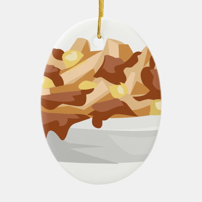 poutine ceramic ornament (Front)
