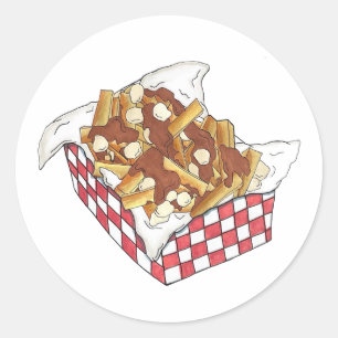 Poutine Quebec Canada Canadian Food French Fries Classic Round Sticker
