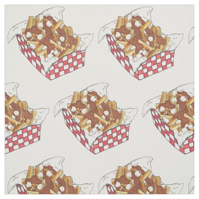 Poutine Quebec Canada Canadian Food French Fries Fabric (Swatch)