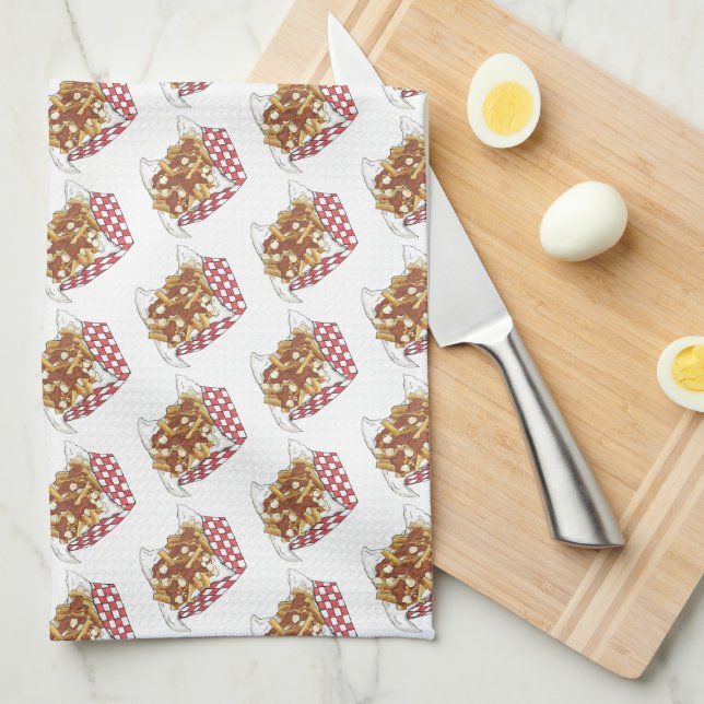 Poutine Quebec Canada Canadian Food French Fries  Kitchen Towel (Quarter Fold)