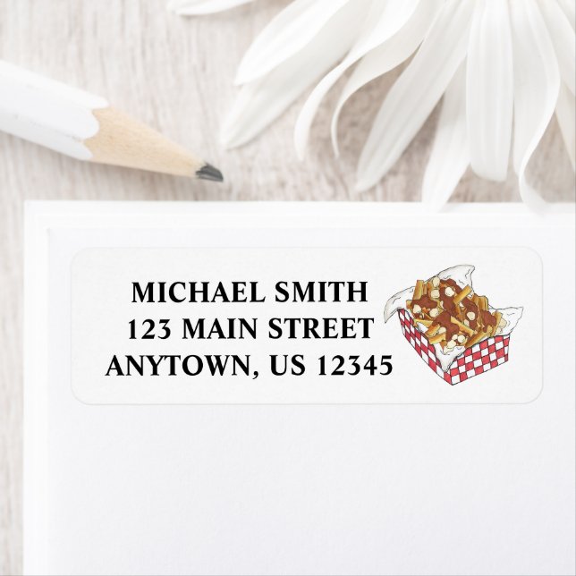 Poutine Quebec Canada Canadian Food French Fries Label (Insitu)