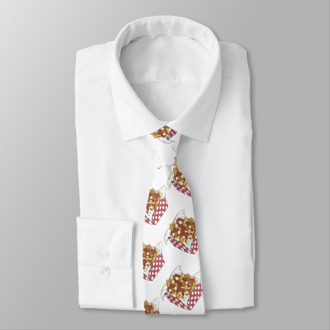 Poutine Quebec Canada Canadian Food French Fries  Neck Tie (Tied)