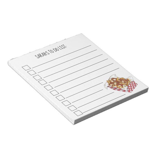 Poutine Quebec Canada Canadian Food French Fries Notepad (Angled)