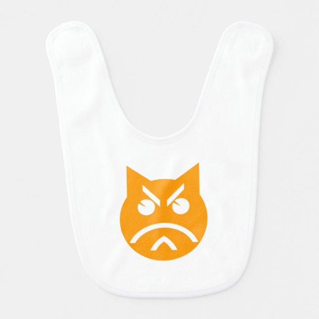 Pouting Emoji Cat Baby Bib (Front)